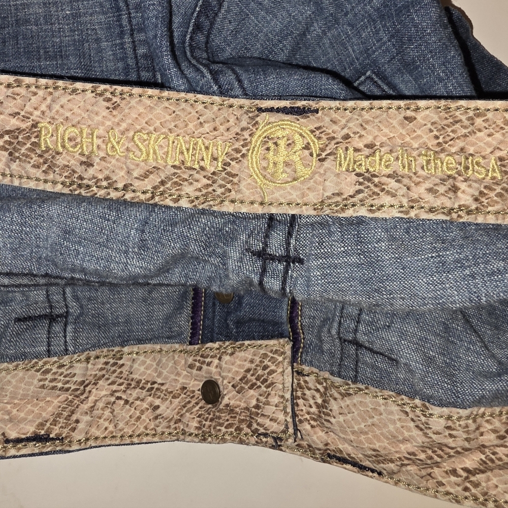 Rich & Skinny Jean Shorts Size 27 Crazy Navy - Picture 3 of 7